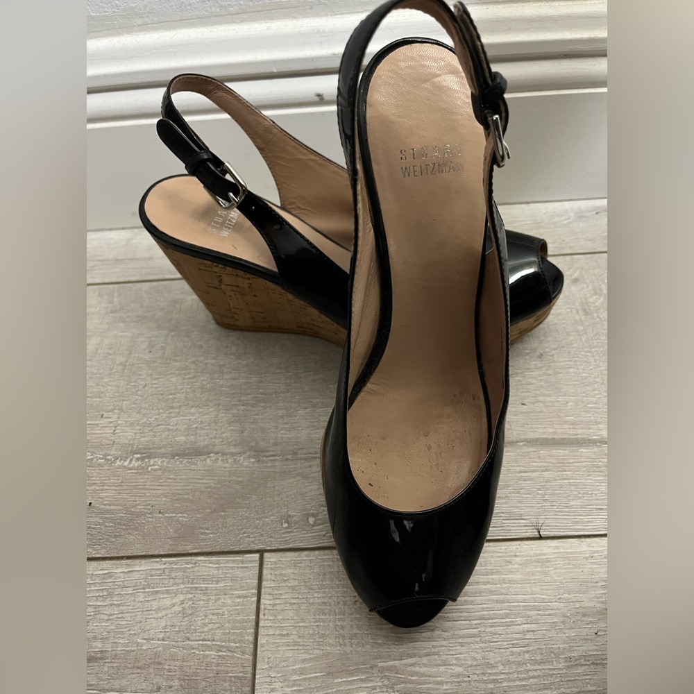 Stuart Weitzman back pee toe wedge Sz 7.5